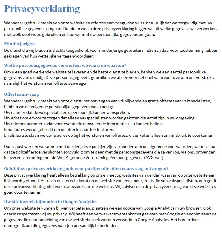 Privacyverklaring van Zonne-panelenprijzen.nl